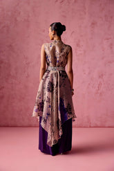 PURPLE FLAP PANT BUSTIER JACKET